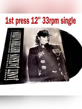 Vintage Janet Jackson Rhythm Nation 12" Vinyl Single MINT CONDITION